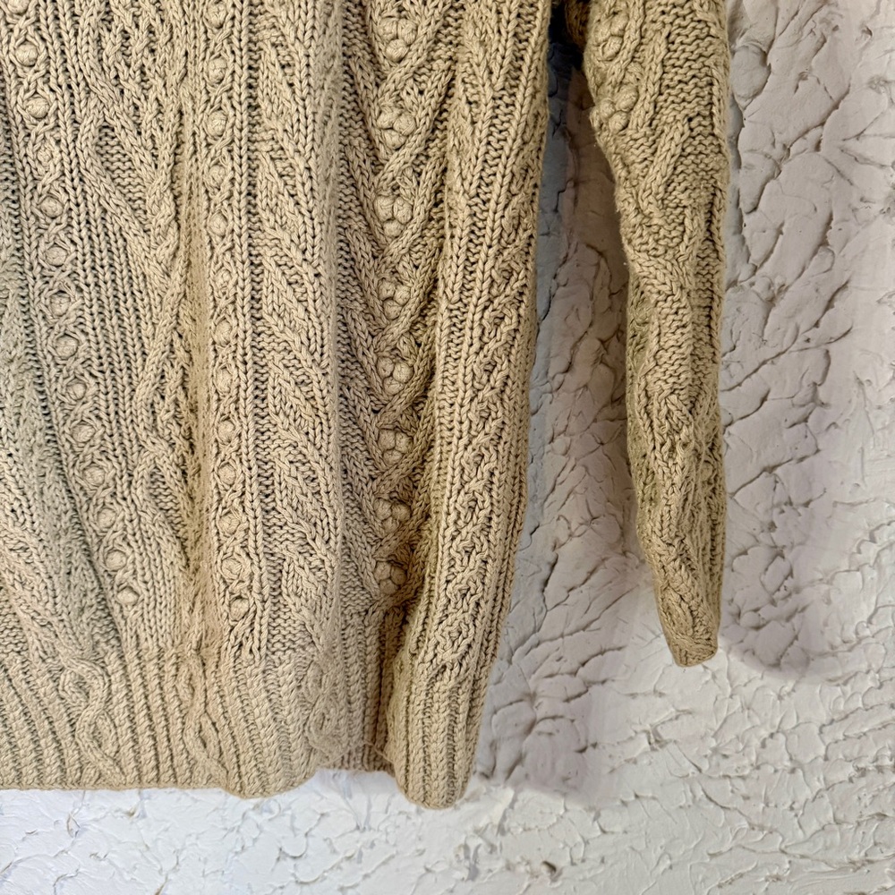 Vintage Express Cable Knit Crewneck Sweater - Beige - Picture 3 of 8